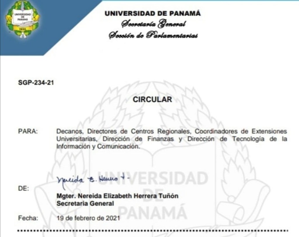 CONSEJO ADMINISTRATIVO DE LA UP, EXHONERA EL II SEMESTRE ACADÉMICO&nbsp;2021.