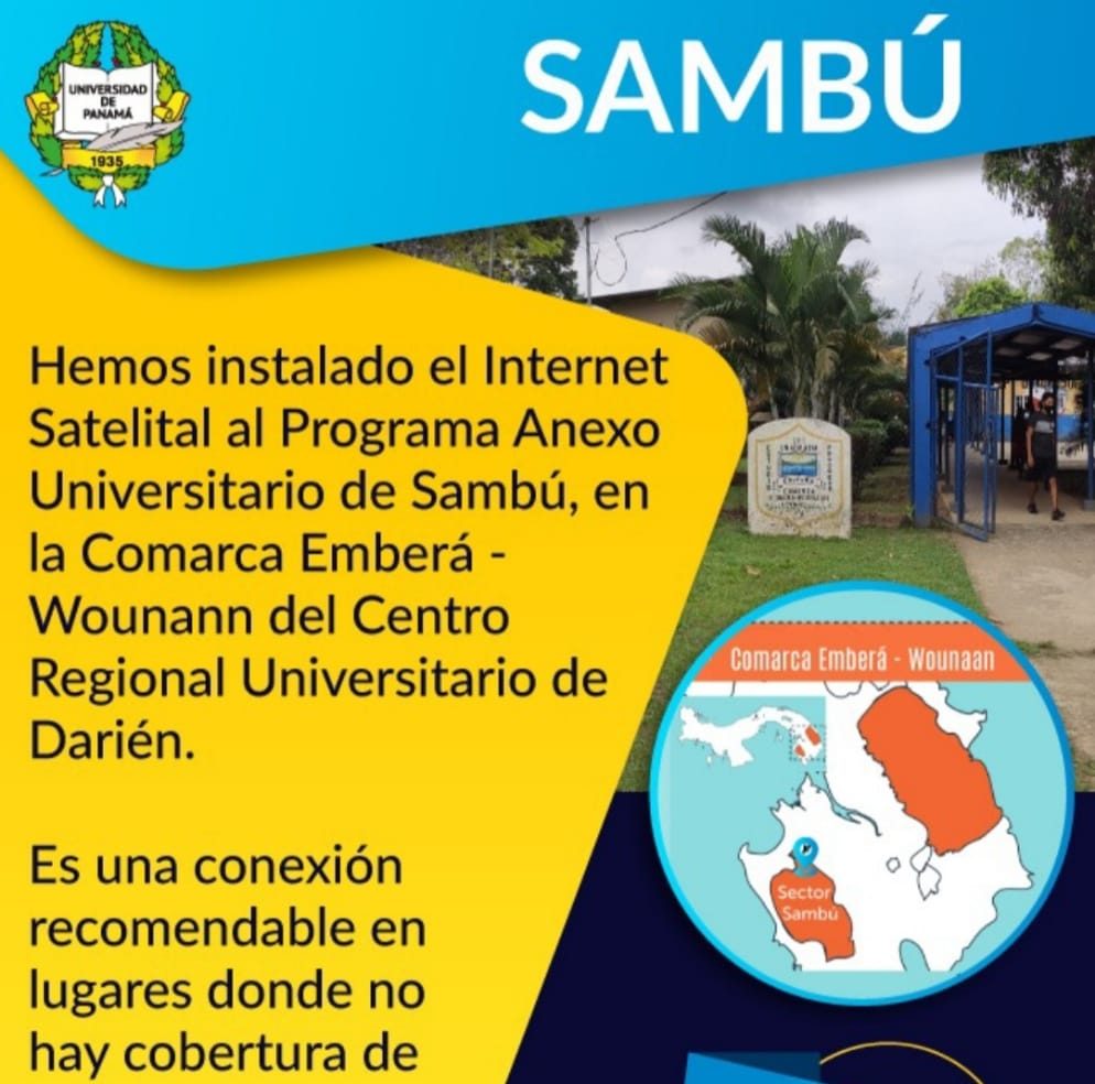 PROGRAMA ANEXO UNIVERSITARIO DE SAMBÚ, CUANTA CON INTERNET&nbsp;SATELITAL