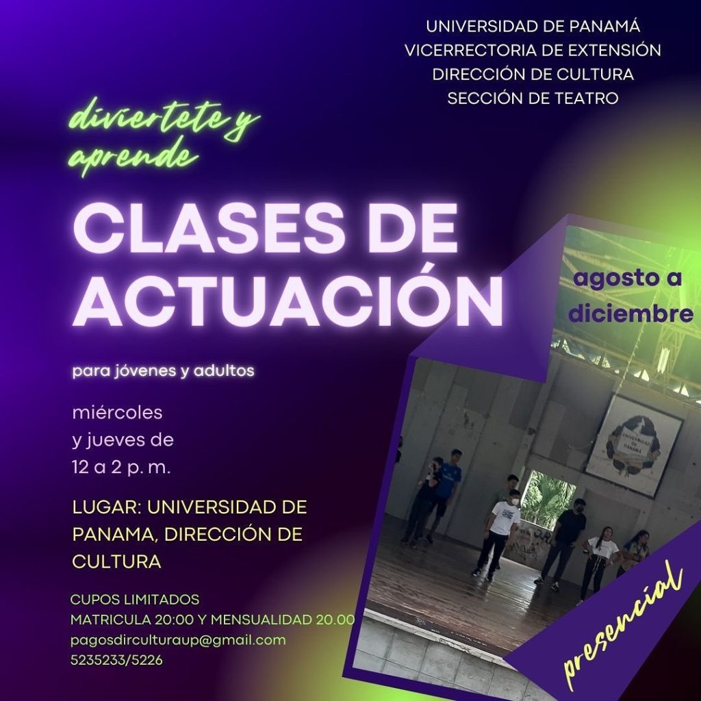 DIRECCIÓN DE CULTURA MANTIENE ABIERTAS LAS INSCRIPCIONES PARA LOS CURSOS DE BALLET, ACTUACIÓN, DANZA, TEATRO INFANTIL, BAILES FOLCLÓRICOS PANAMEÑOS Y&nbsp;CERÁMICA